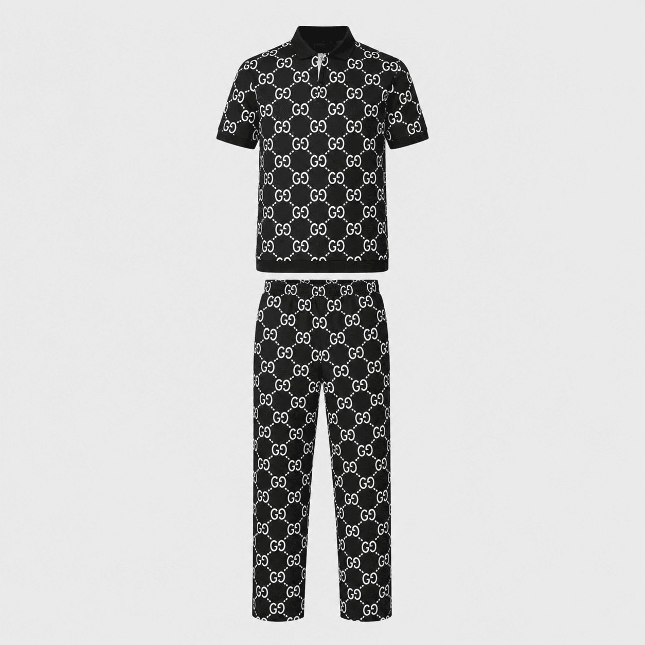 Noir Monogram Polo Set