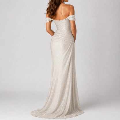 Starlight Lurex Slit Maxi Dress
