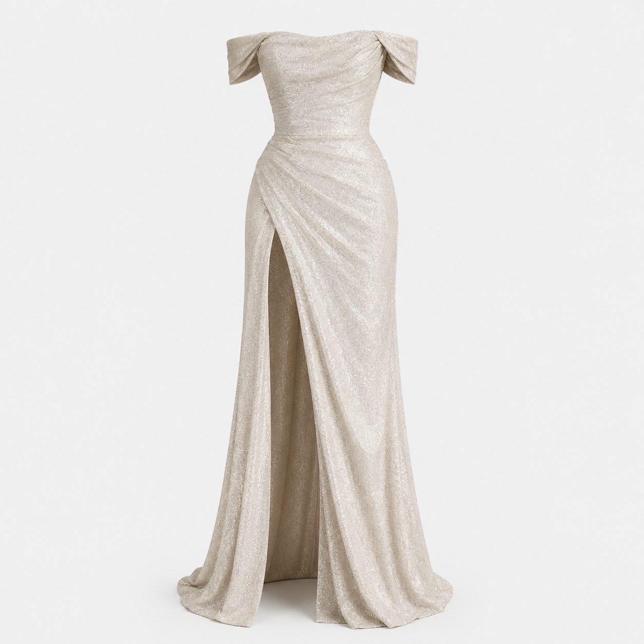 Starlight Lurex Slit Maxi Dress