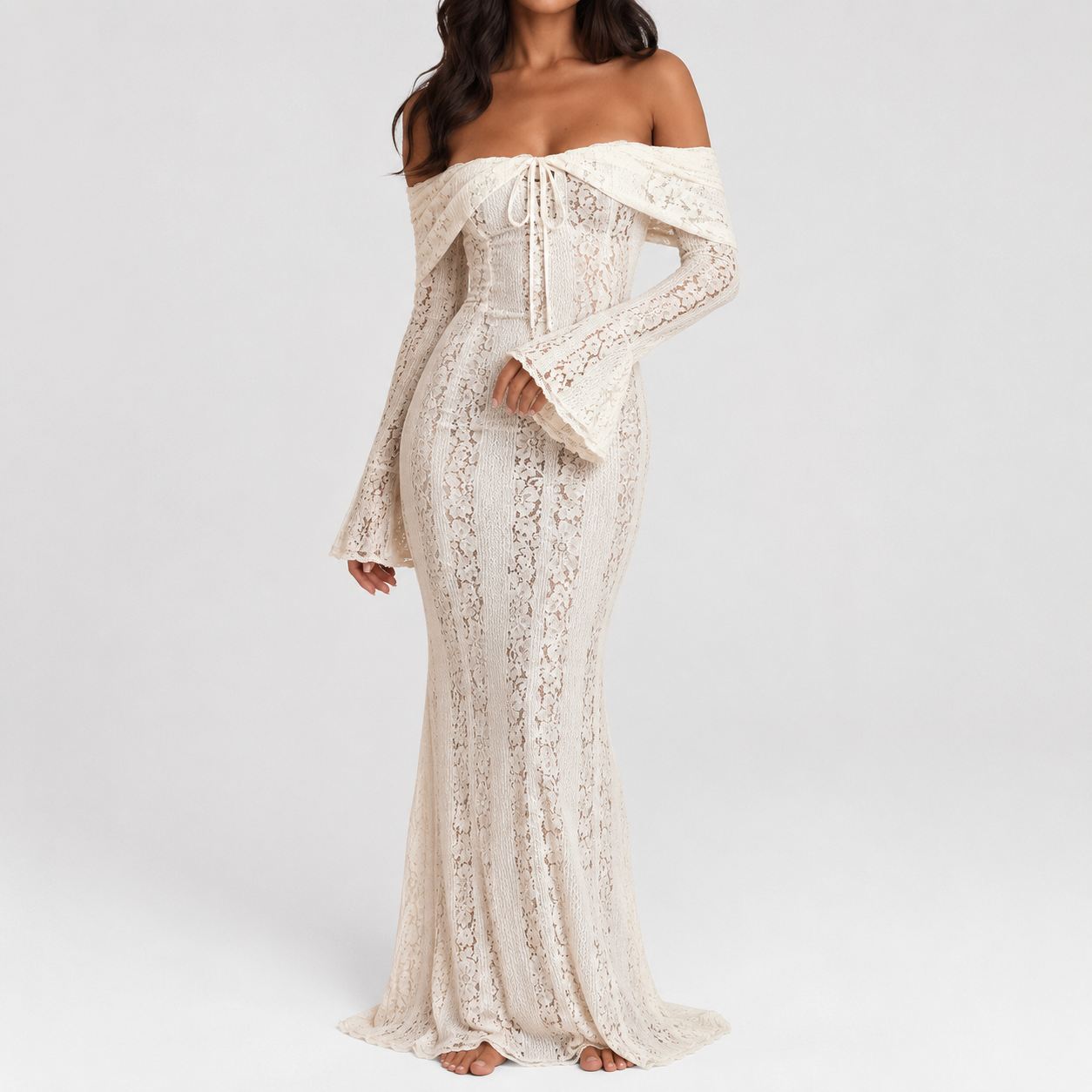 Ivoryth Lace Gown Maxi Dress