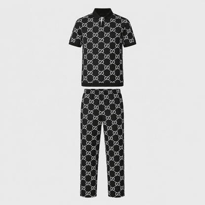 Noir Monogram Polo Set