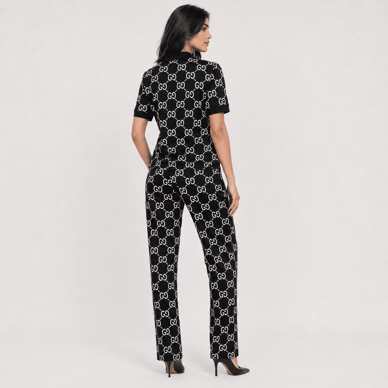 Noir Monogram Polo Set