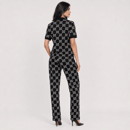 Noir Monogram Polo Set
