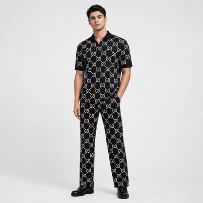 Noir Monogram Polo Set