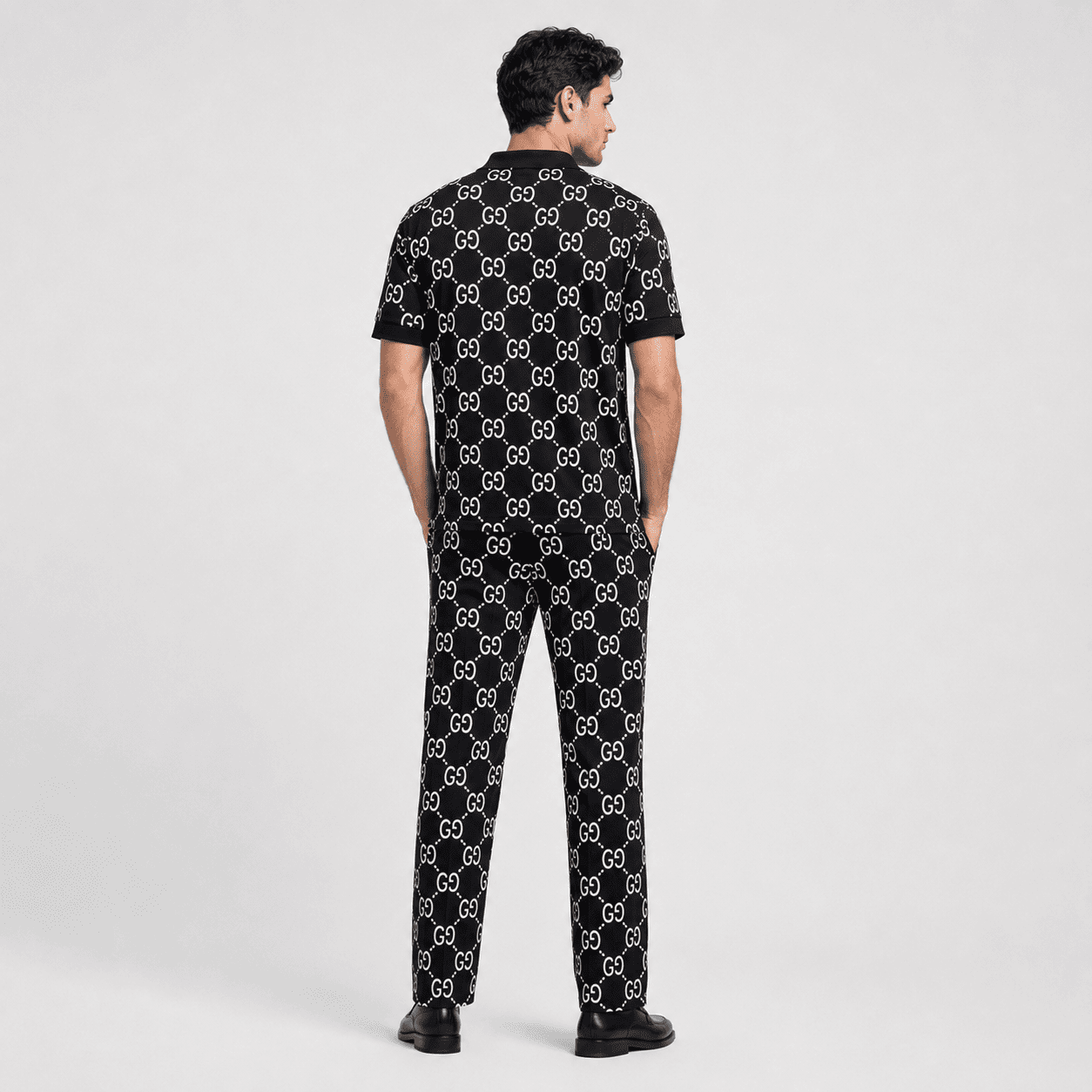 Noir Monogram Polo Set