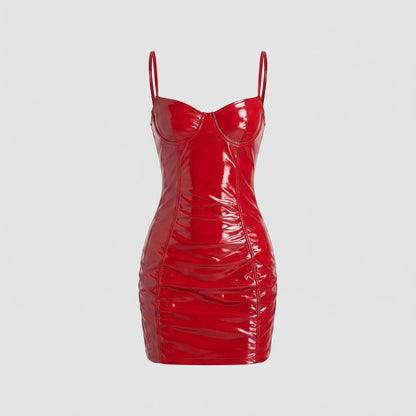 Corset Vinyl Mini Dress