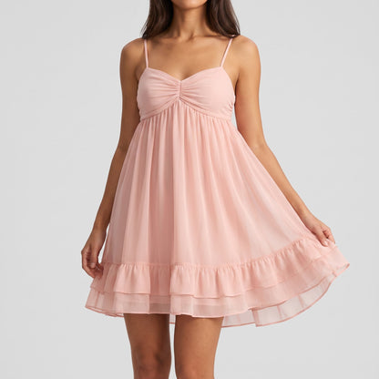 Cloud Babydoll Mini Dress