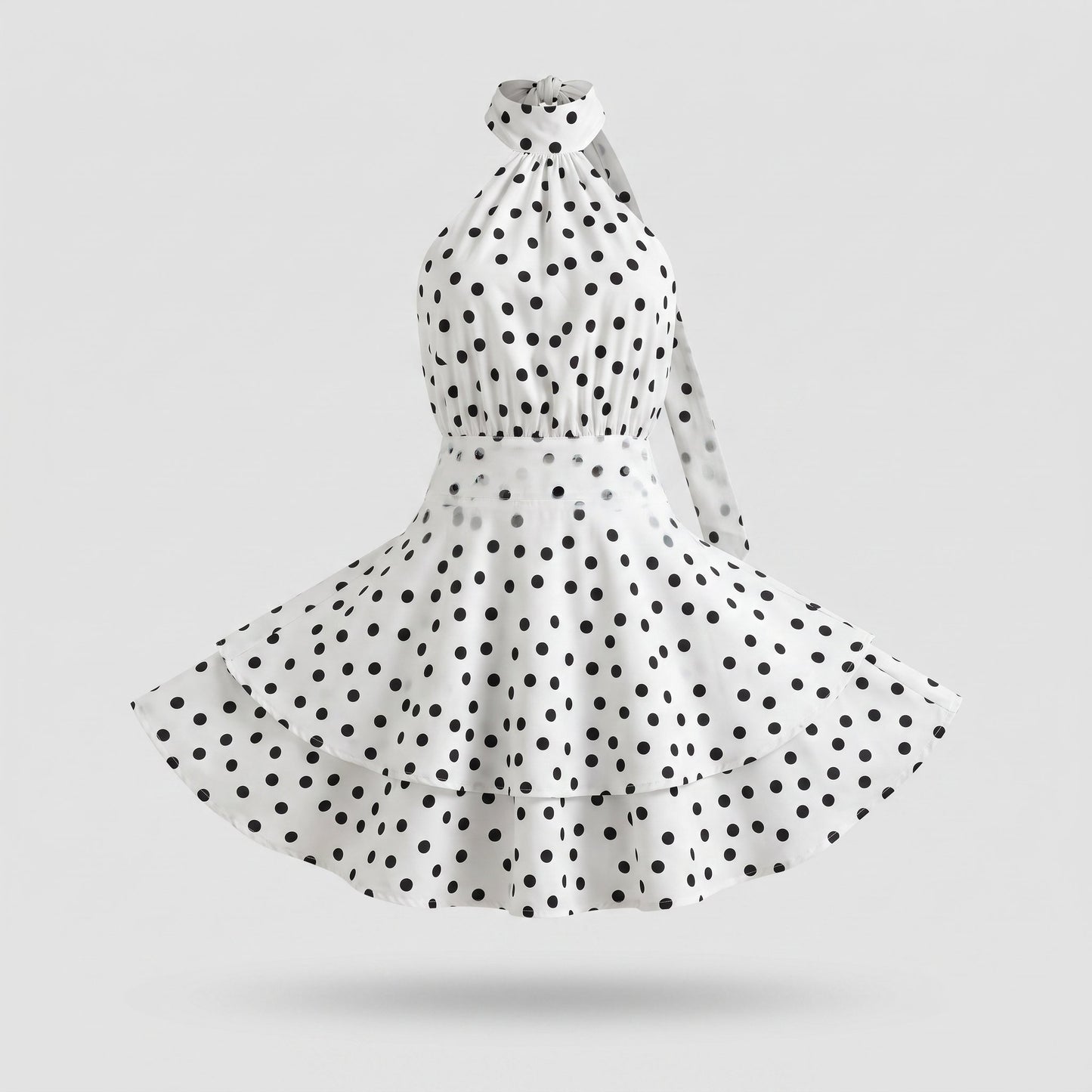 Dotty Halter Mini Dress
