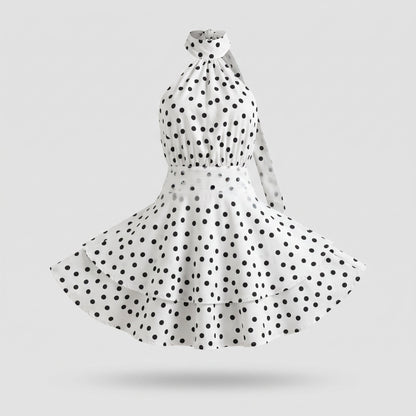 Dotty Halter Mini Dress