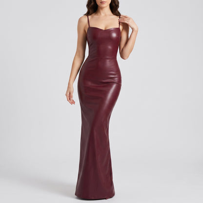 Luxe Leather Column Maxi