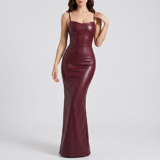 Luxe Leather Column Maxi Dress