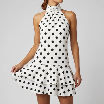 Dotty Halter Mini Dress