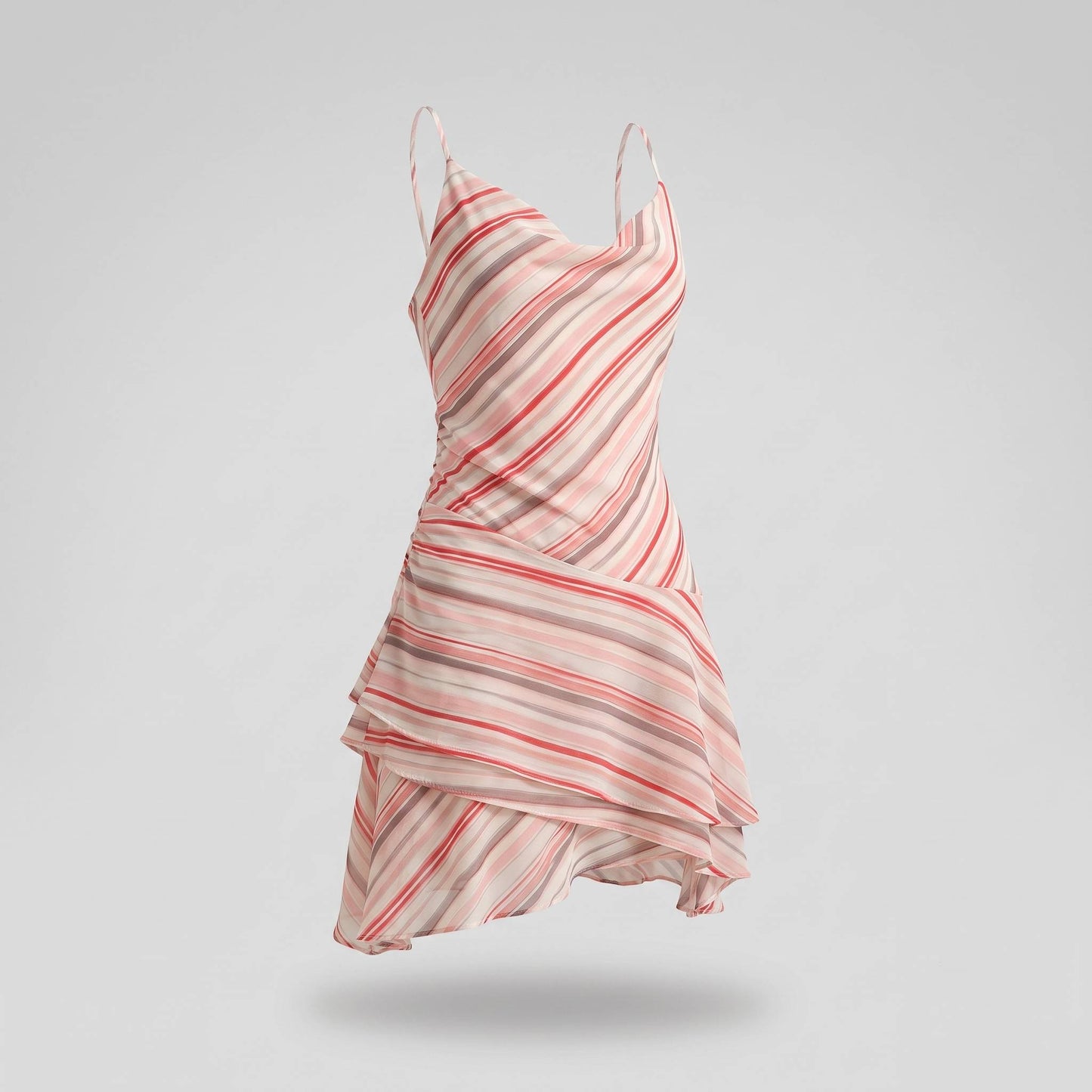 Diagonal Stripe Wrap Mini Dress