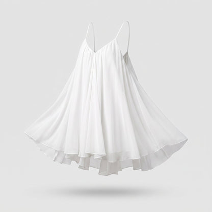 Open Back Pleat Mini Dress