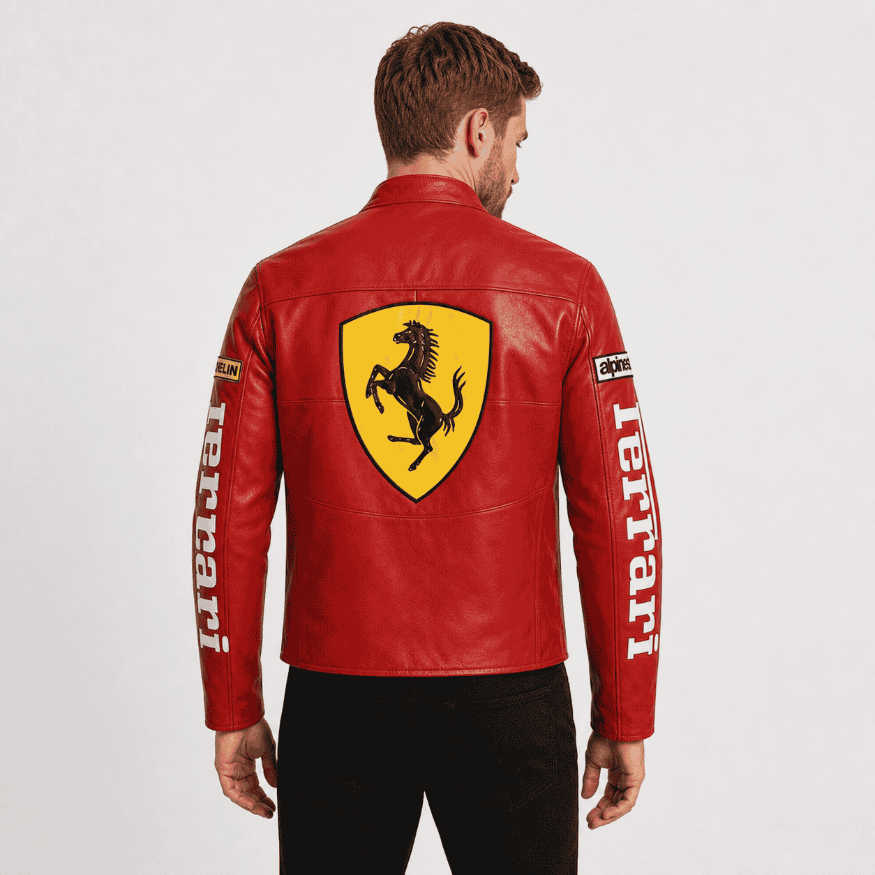 Crimson Crest Leather Jacket