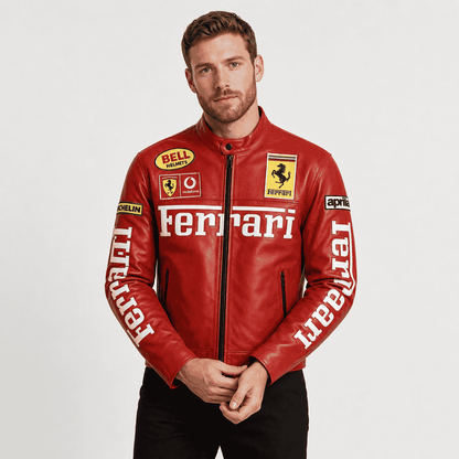 Crimson Crest Leather Jacket