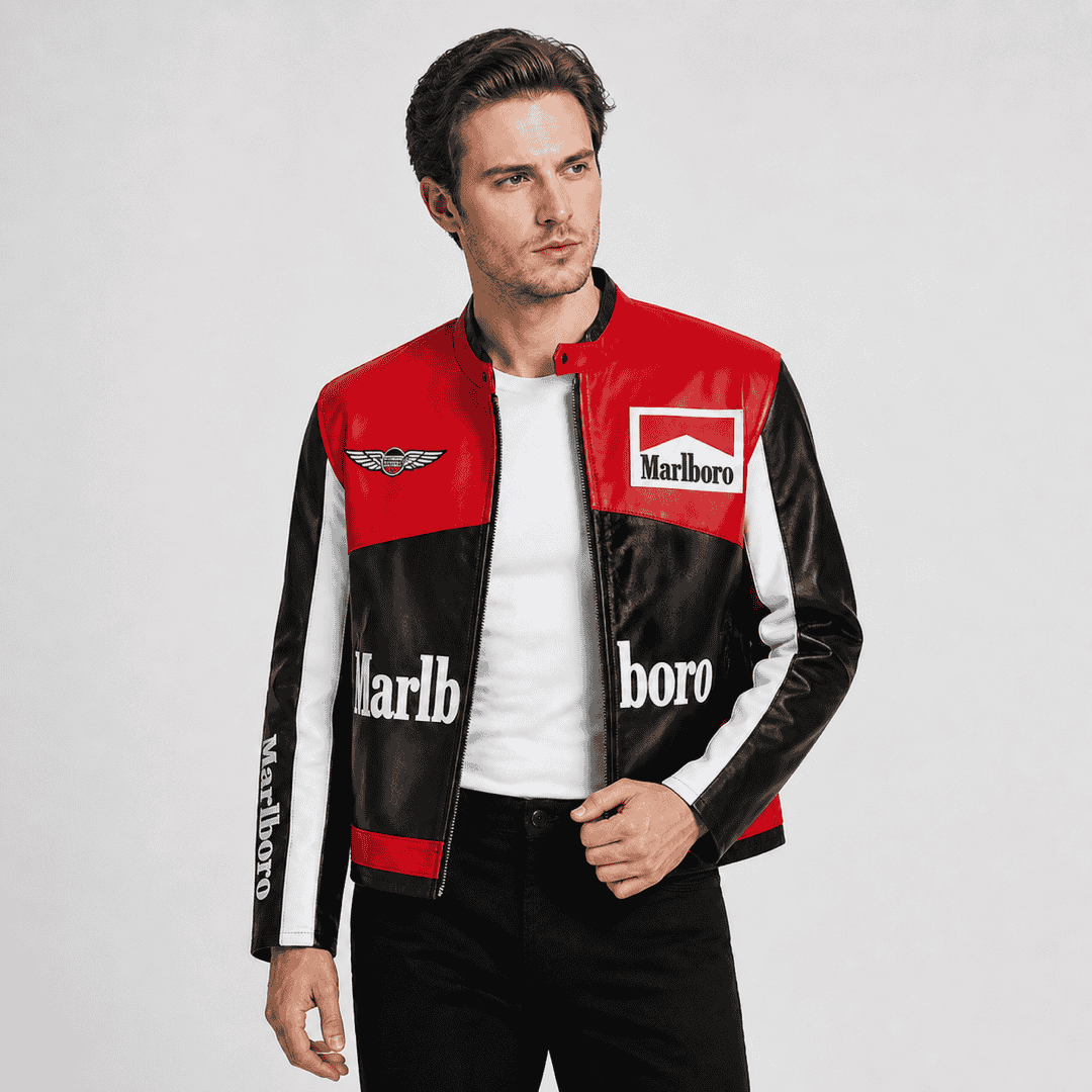 Tricolour Apex Leather Jacket